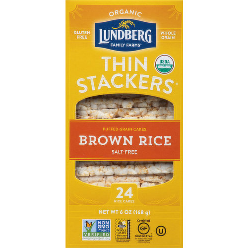 Lundberg Family Farms Rice Cakes, Organic, Brown Rice