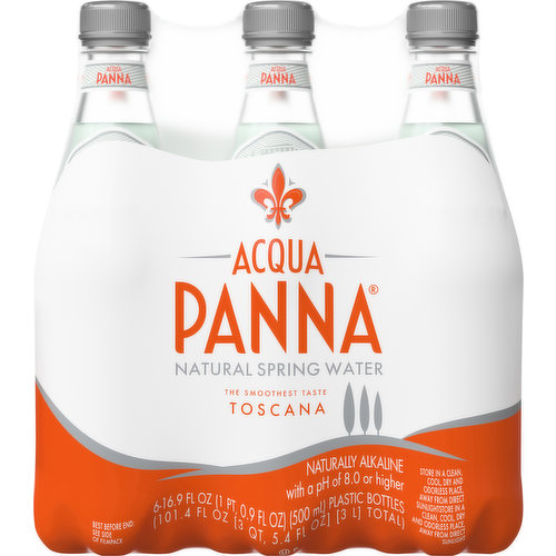 Acqua Panna Spring Water, Natural, 6 Pack