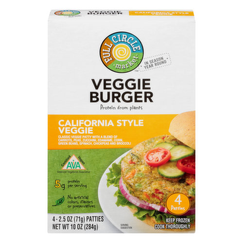 Full Circle Market Veggie Burger, California Style