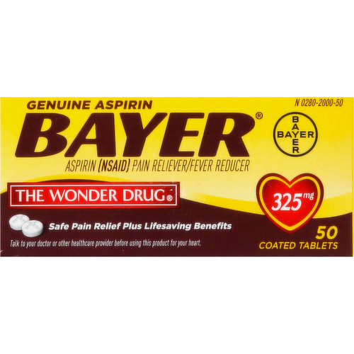 Bayer Aspirin, 325 mg, Coated Tablets