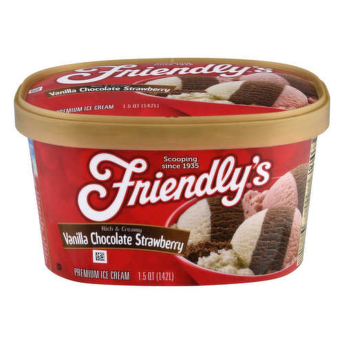 Friendly's Ice Cream, Premium, Vanilla Chocolate Strawberry