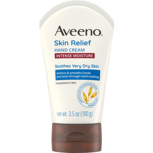 Aveeno Hand Cream, Skin Relief, Intense Moisture, Fragrance Free