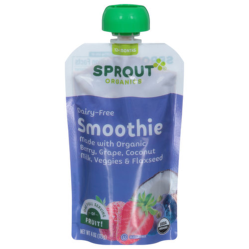 Sprout Organics Dairy-Free Smoothie Baby Food, 12 Months and Up, 4 oz