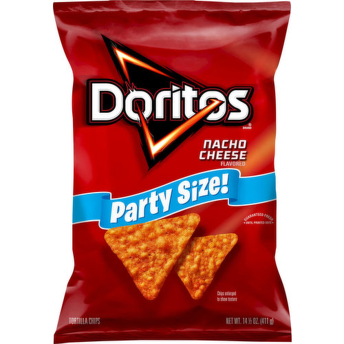 Tortilla Chips, Nacho Cheese Flavored, Party Size