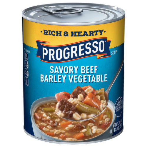 Progresso Soup, Savory Beef Barley Vegetable