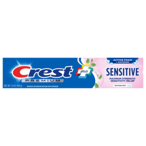 Crest Toothpaste, Soothing Mint, Sensitive Premium