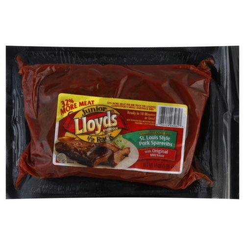Lloyd's Spareribs, Pork, Junior 1/2 Rack, St. Louis Style
