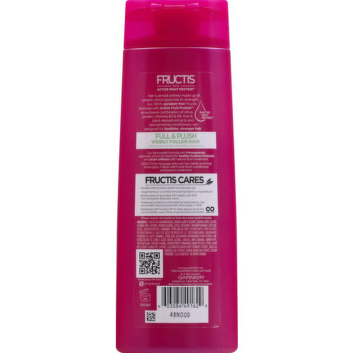 Fructis Shampoo, Fortifying, Full & Plush, Hair Fine, Flat
