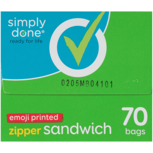Simply Done Sandwich Zipper Bags, Emoji Printed