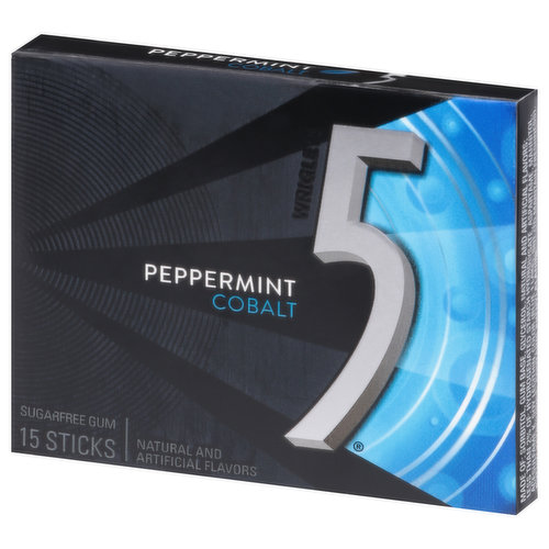 5 Gum, Sugar Free, Peppermint Cobalt