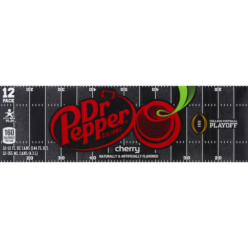 Dr Pepper Soda, Cherry, 12 Pack - King Kullen