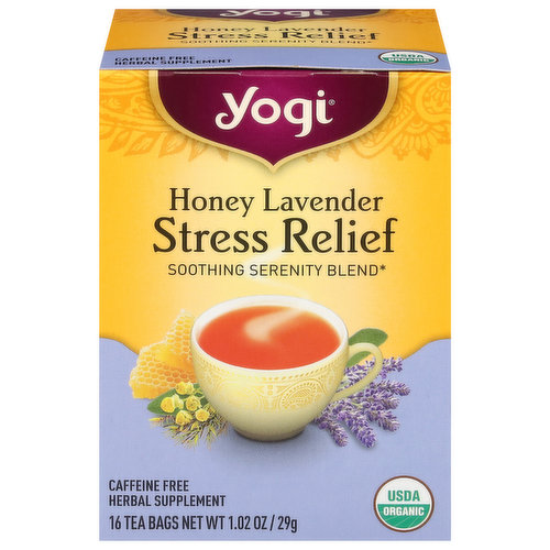 Yogi Herbal Tea, Honey Lavender, Stress Relief, Tea Bags