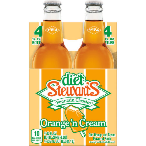 Diet Stewart's Soda, Diet, Orange & Cream Flavored