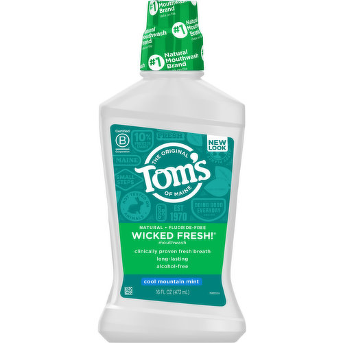 Tom's of Maine Mouthwash, Cool Mountain Mint, Wicked Fresh