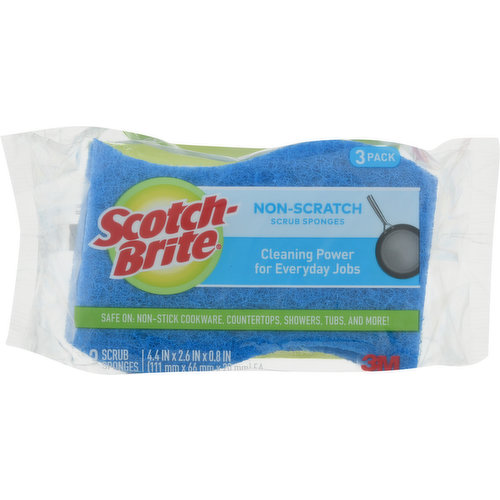 Non-Scratch Scrubber Sponges, 3 Pack