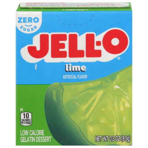 Jell-O Gelatin Dessert, Zero Sugar, Low Calorie, Lime