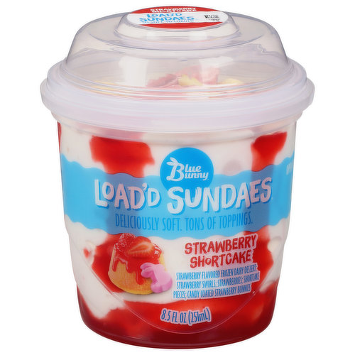 Blue Bunny Load'd Sundaes, Strawberry Shortcake