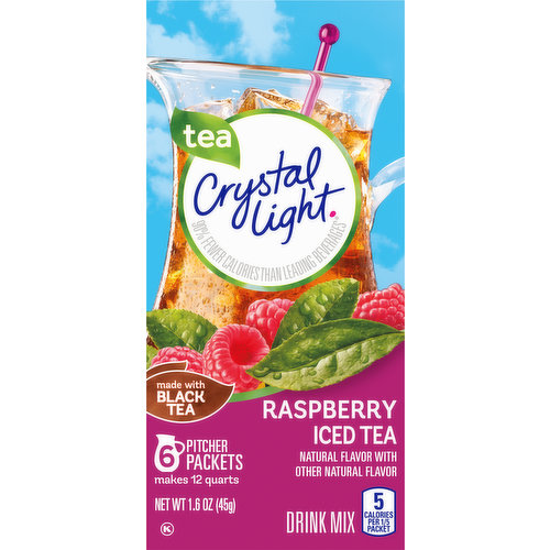 Crystal Light Drink Mix, Raspberry Iced Tea, Pitcher Packets