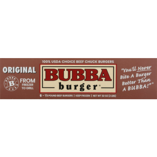 BUBBA burger Original Beef 2lbs. 6 Burgers