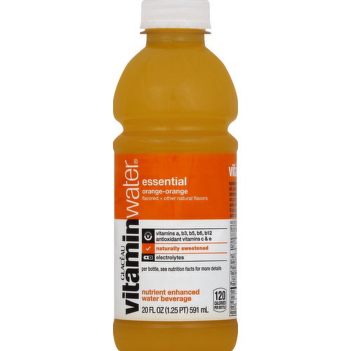 vitaminwater Water Beverage, Nutrient Enhanced, Essential, Orange-Orange