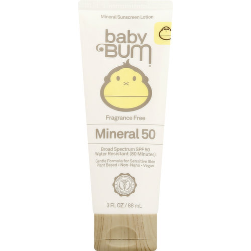 Baby Bum Sunscreen Lotion, Mineral, Broad Spectrum SPF 50