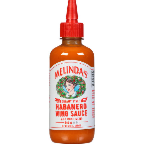 Melinda's Wing Sauce and Condiment, Habanero, Creamy Style