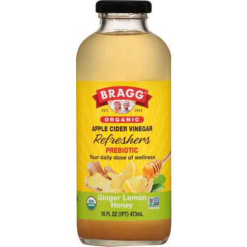 Bragg Apple Cider Vinegar, Organic, Ginger Lemon Honey, Prebiotic
