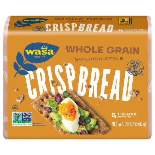 Wasa Crispbread, Whole Grain, Swedish Style