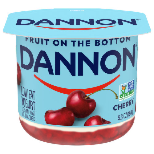 Dannon Yogurt, Low Fat, Cherry, Fruit on the Bottom