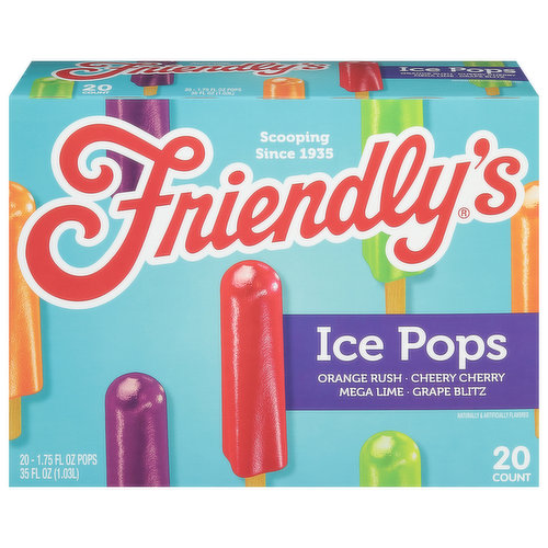 Friendly's Ice Pops, Orange Rush/Cheery Cherry/Mega Lime/Grape Blitz