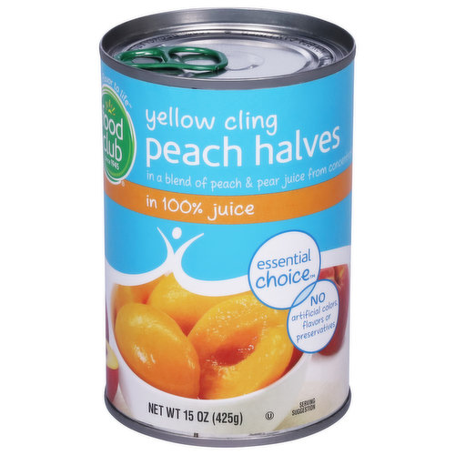 Food Club Peach Halves, Yellow Cling