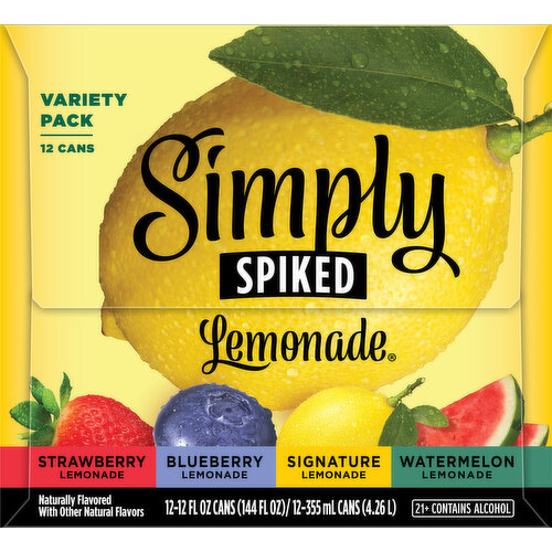 Simply Spiked Beer, Lemonade, Variety Pack