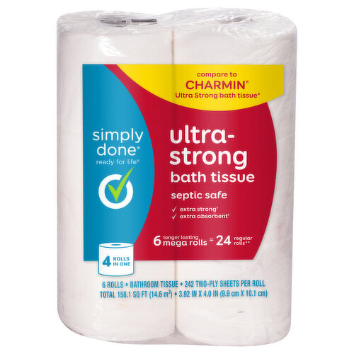 Simply Done Bath Tissue, Ultra-Strong, Mega, Two-Ply