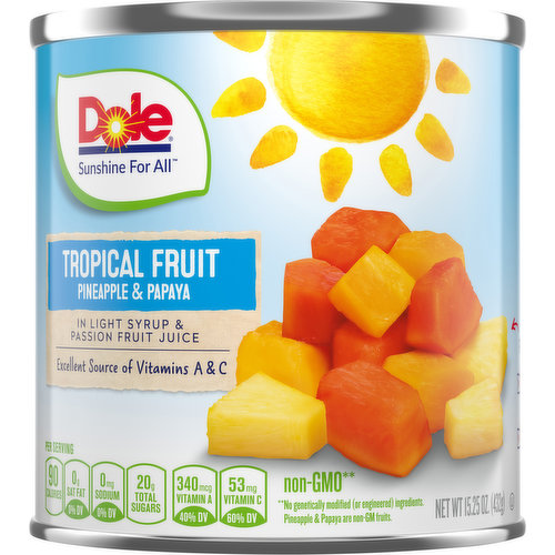 Dole Tropical Fruit, Pineapple & Papaya