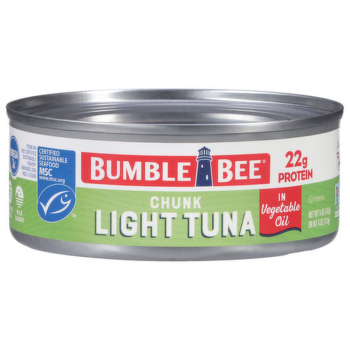 Bumble Bee Light Tuna, in Vegetable Oil, Chunk