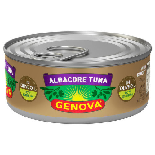 Genova Tuna, in Olive Oil, Low Sodium, Albacore, Wild Caught