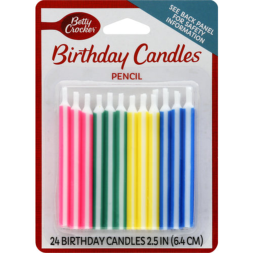 Betty Crocker Birthday Candles, Pencil, 2.5 Inch