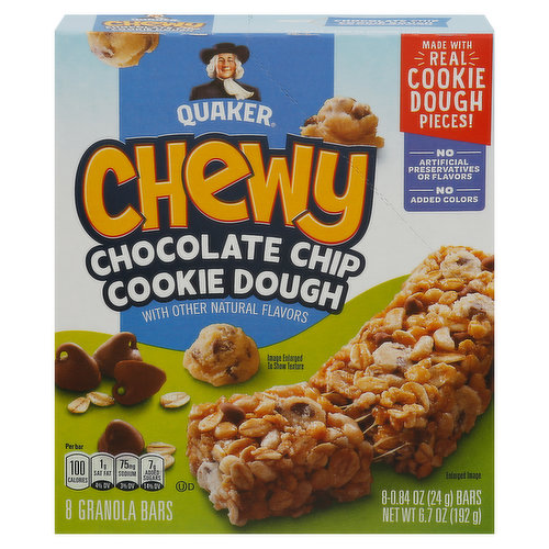 Quaker Granola Bars, Chewy, Chocolate Chip Cookie Dough