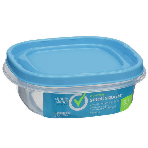 Simply Done Durable Small Square Container & Lid