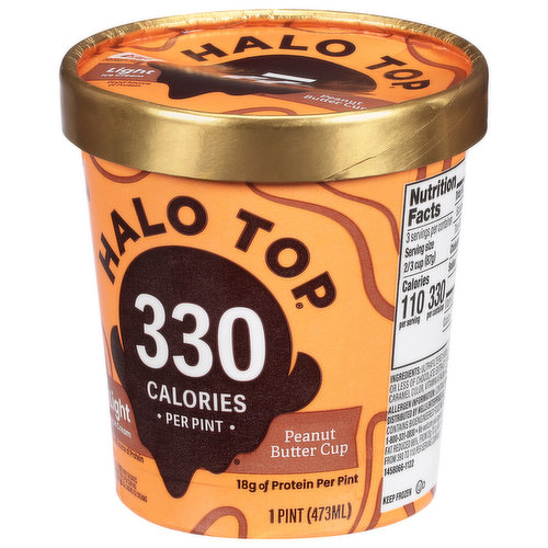 Halo Top Peanut Butter Cup Ice Cream 473Ml - Tesco Groceries