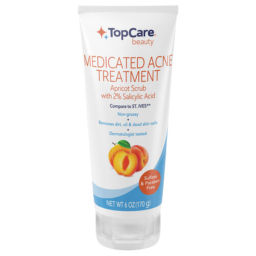 TopCare Acne Treatment, Medicated, Apricot Scrub