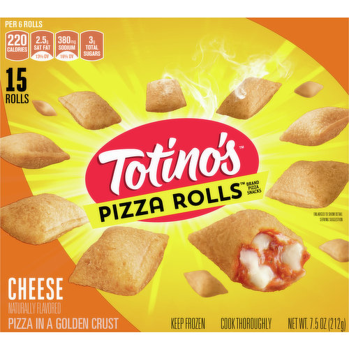 Cheese Pizza in a crispy, golden, snackable crust. Pizza Rolls are easy to make and only take 60 seconds in the microwave.