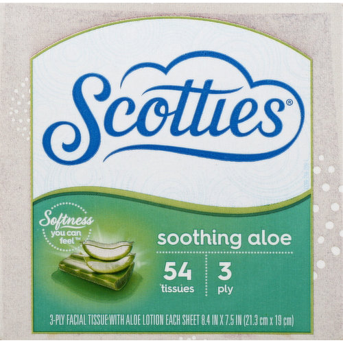 Scotties Facial Tissue, Soothing Aloe, 3-Ply