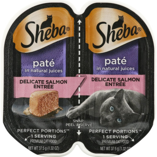 Sheba Cat Food, Premium, Delicate Salmon Entree, Pate