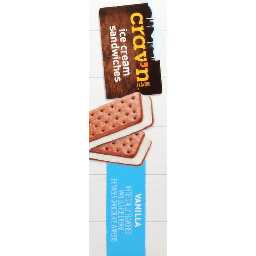 Crav'n Flavor Ice Cream Sandwiches, Vanilla