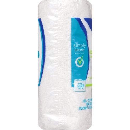 Simply Done Paper Towels, Absorbent, Simple Size Select, 2-Ply