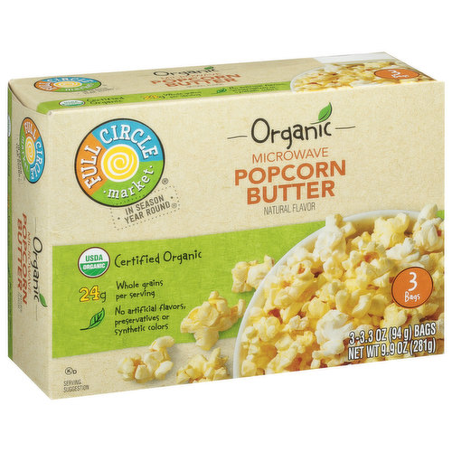 Full Circle Market Popcorn, Butter, Microwave