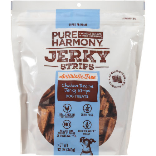 Pure Harmony Grain Free Chicken Recipe Antibiotic Free Jerky Strips Dog Treats