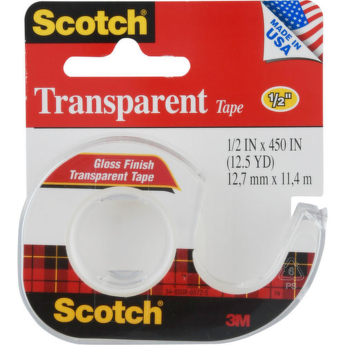 Scotch Tape, Transparent, 1/2 Inch