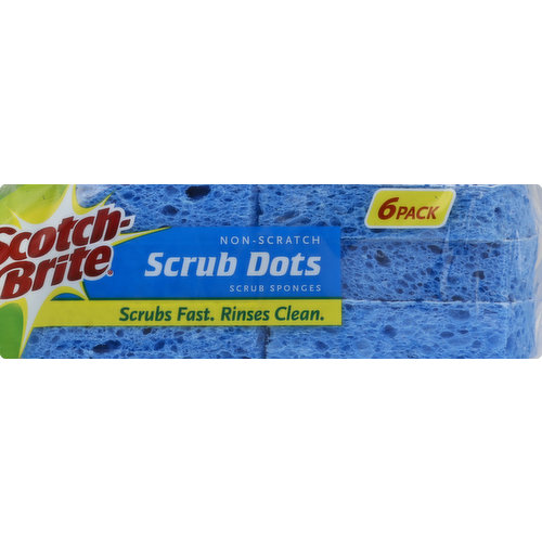 Scotch Brite Sponges, Scrub, Non Scratch, 6 Pack, Cleaning